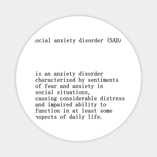 Social anxiety disorder SAD definition title Magnet